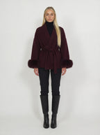 wool coat - burgundyrot