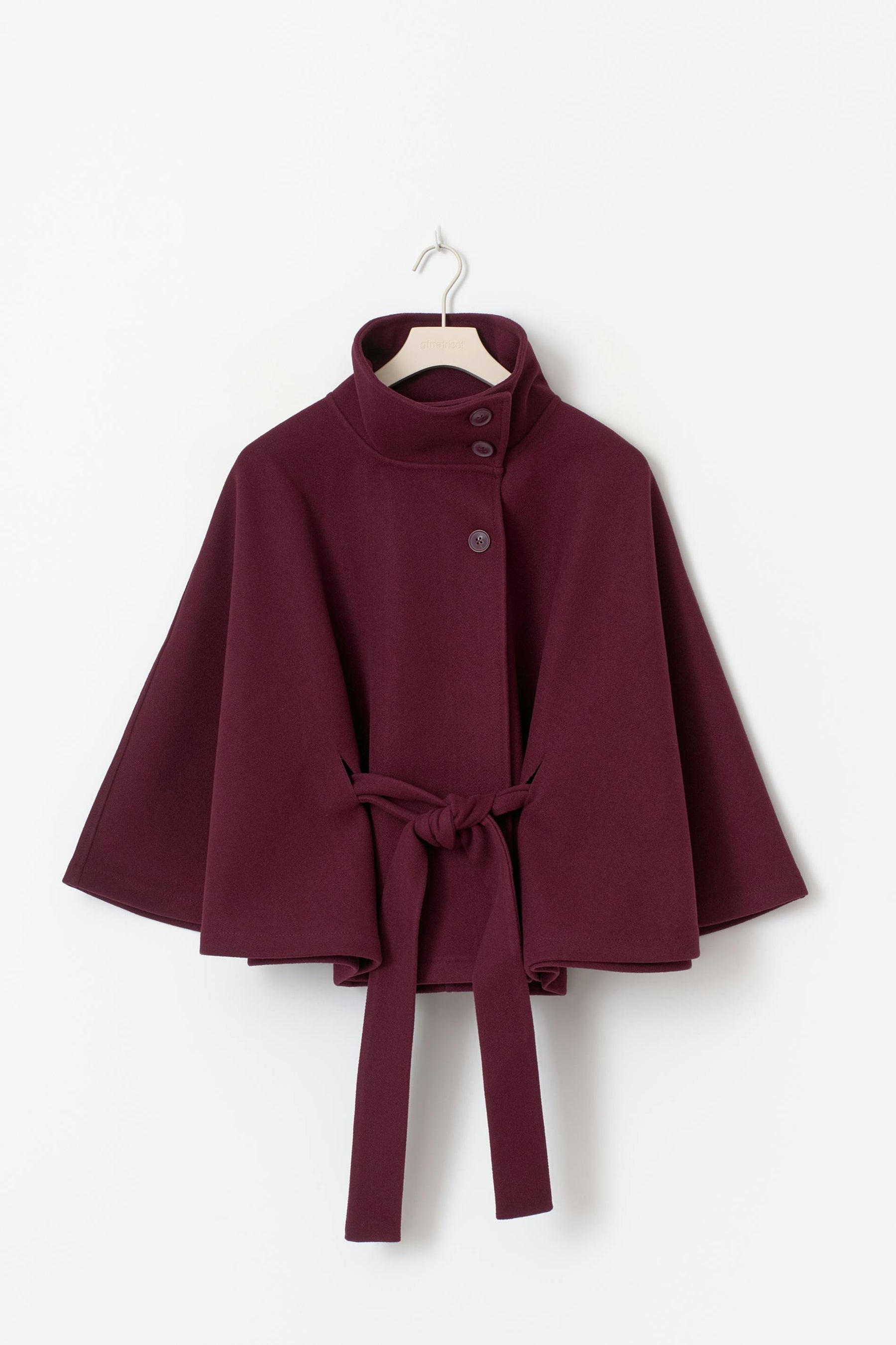 Gina Tricot Damen Belt Cape Jacket Kurzmantel mit Gürtel Zinfandel