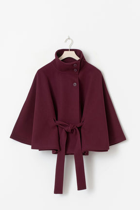 Gina Tricot Damen Belt Cape Jacket Kurzmantel mit Gürtel Zinfandel