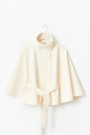 Gina Tricot Belt Cape Jacket Eleganter Weißer Kurzmantel mit Gürtel