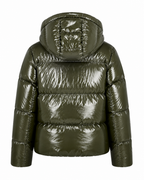Premium Shiny Pufferjacke - olivegrün