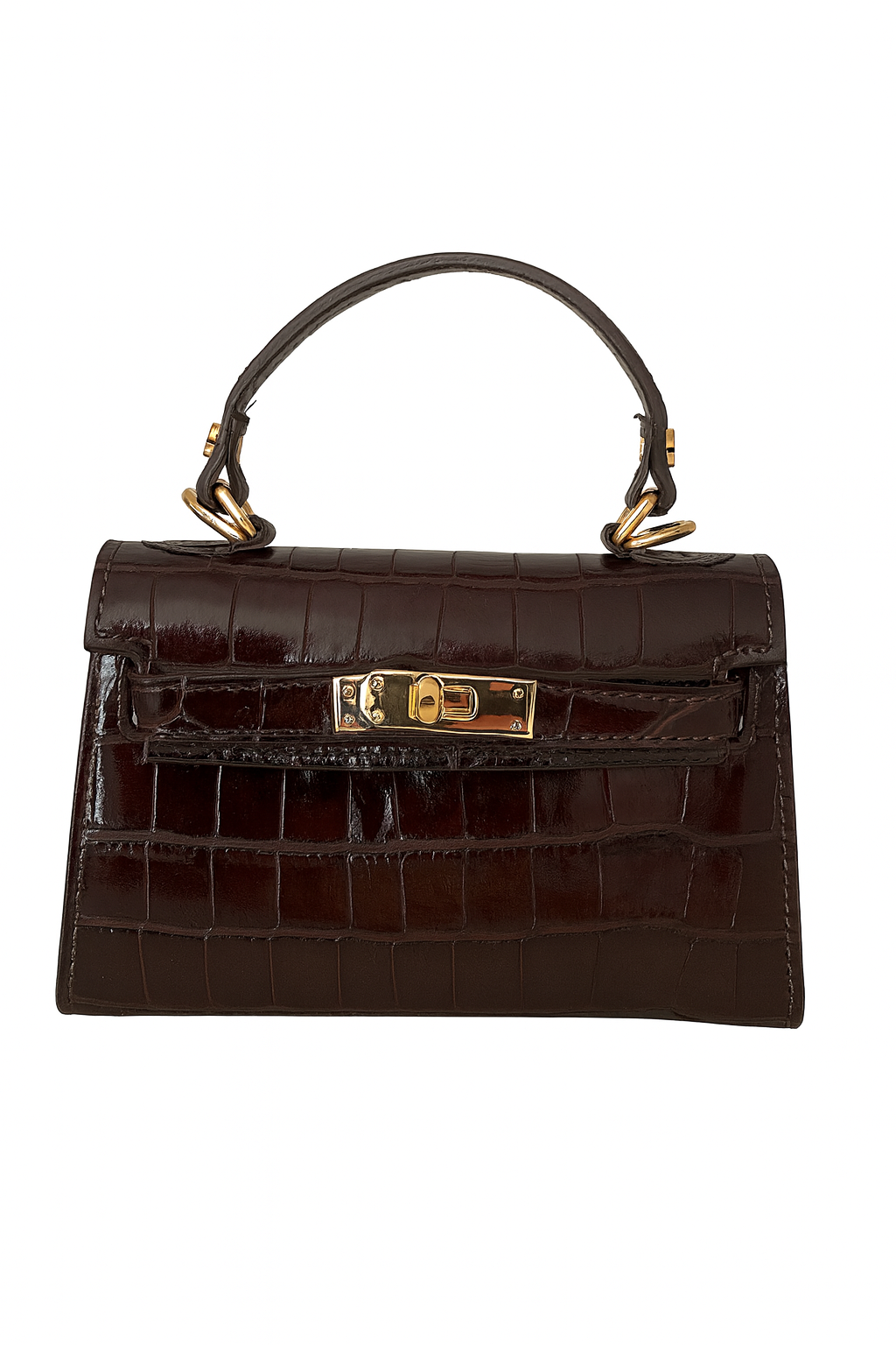 Musa Krokodil-Effekt Echtleder Handtasche 19cm – Italienische Eleganz, Vielseitig & Chic