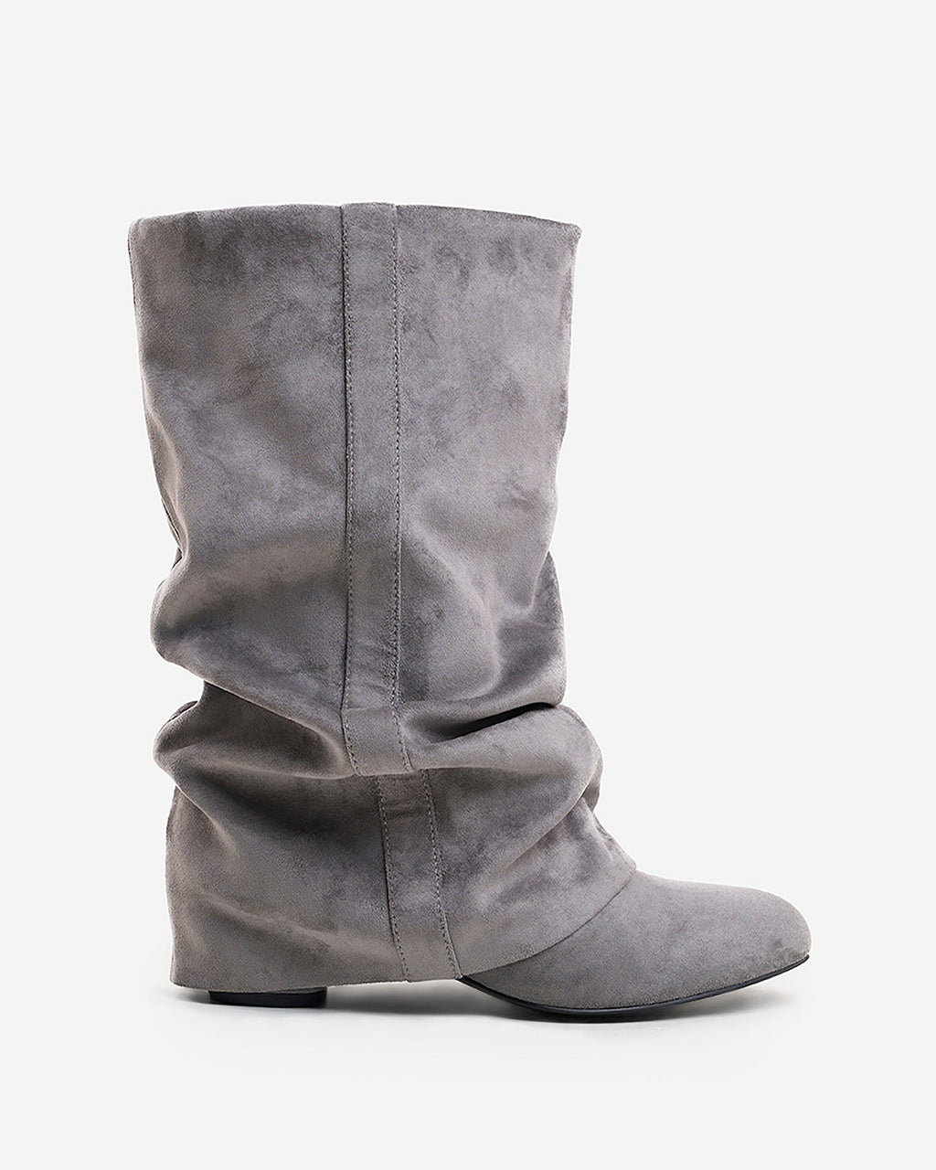 Emilia Slouchy Wildleder-Stiefel Grau Handgefertigt Premium Komfort Design
