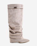 Lavista Slouchy Suede Kniehohe Stiefel Taupe mit Absatz