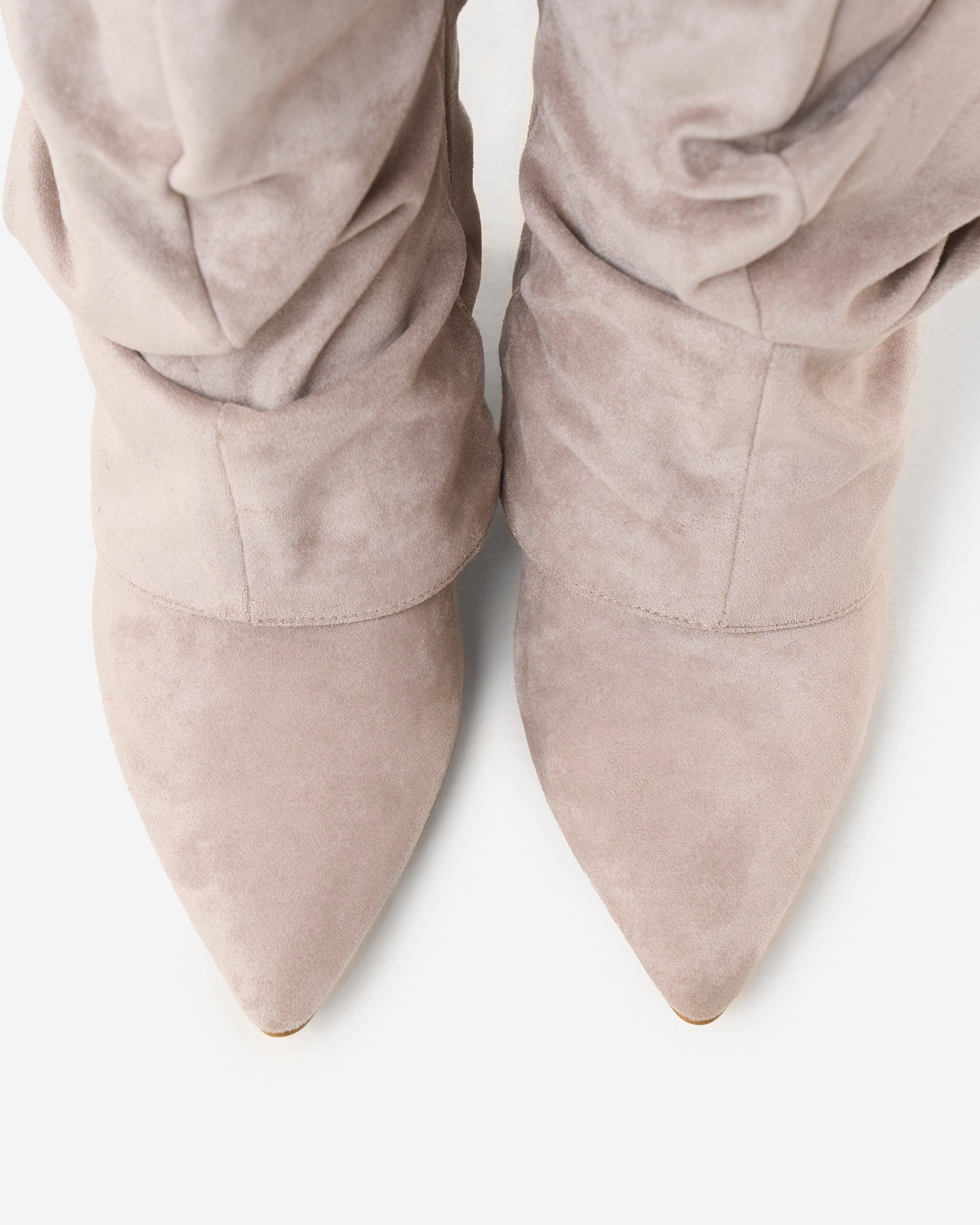 Lavista Slouchy Suede Kniehohe Stiefel Taupe mit Absatz