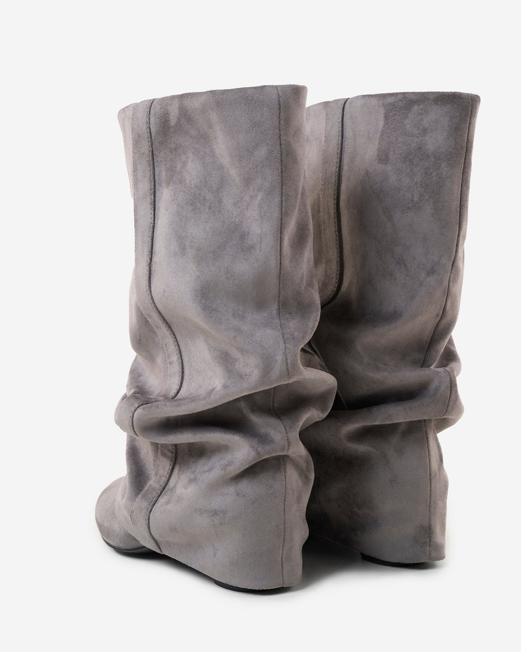 Emilia Slouchy Wildleder-Stiefel Grau Handgefertigt Premium Komfort Design