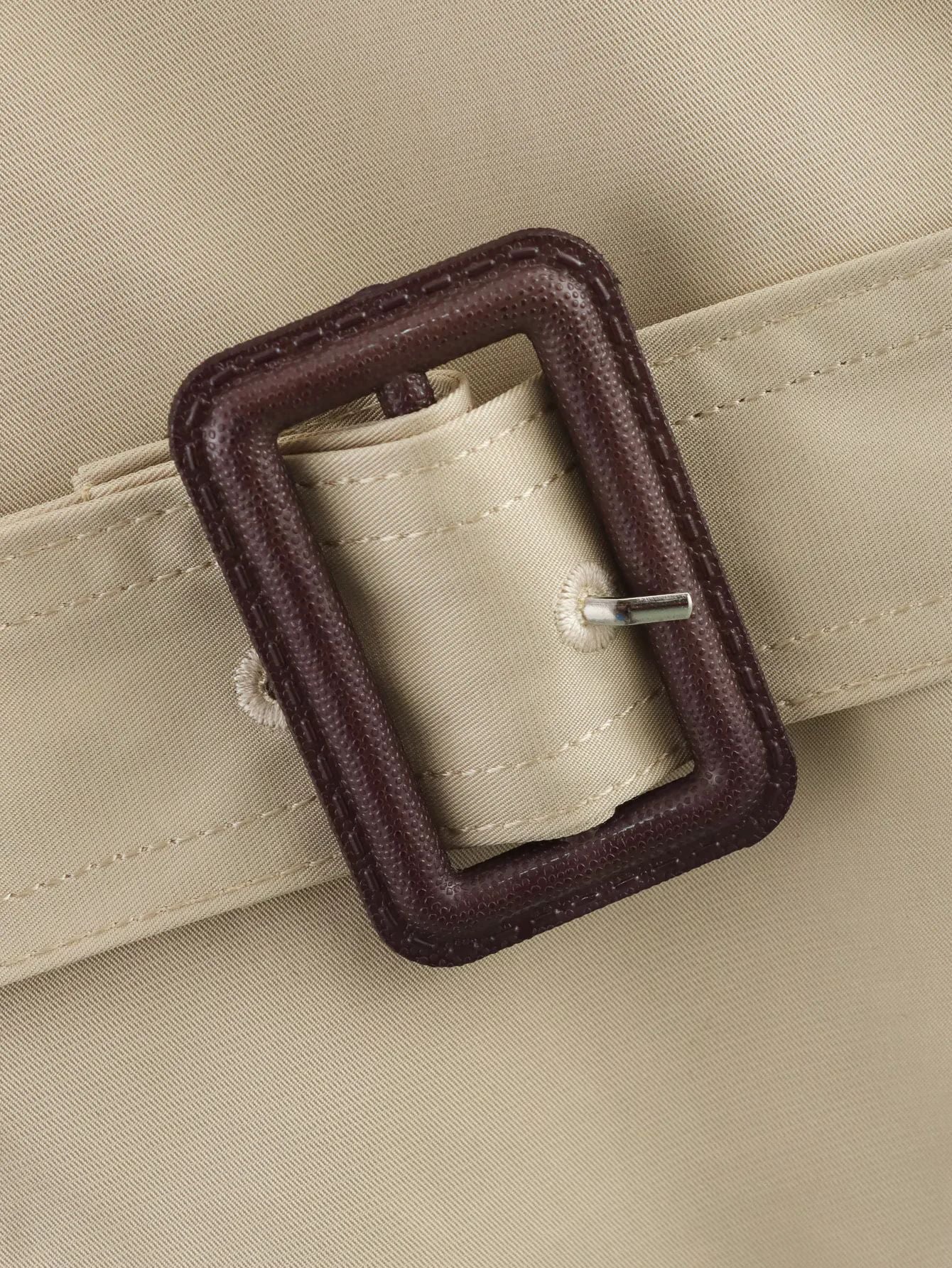 Moderner Caliante Damen Cropped Trenchcoat in Beige und Schwarz