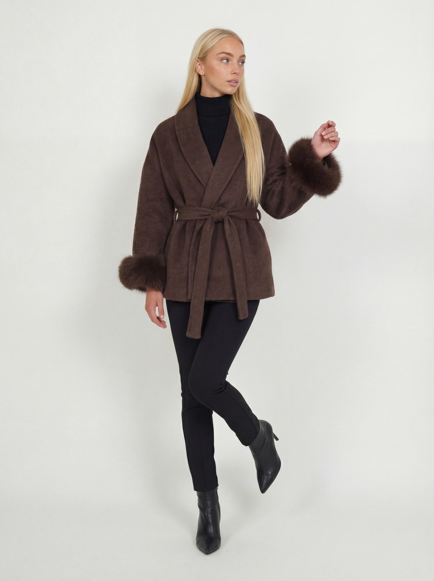 Bella Léa wool coat burgundyrot