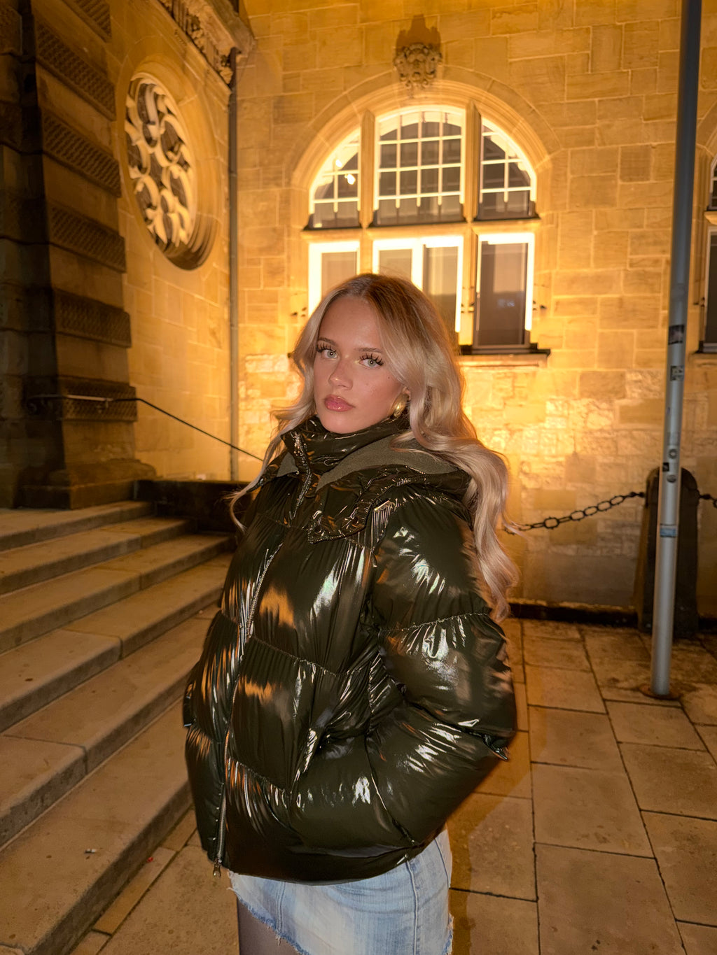 Bella Léa Premium Pufferjacke - olivegrün