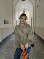 wool coat - taupe