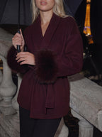 wool coat - burgundyrot