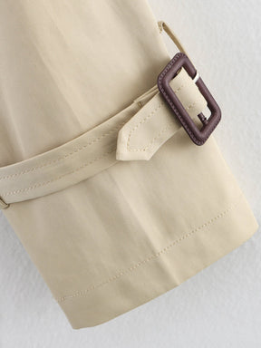 Moderner Caliante Damen Cropped Trenchcoat in Beige und Schwarz