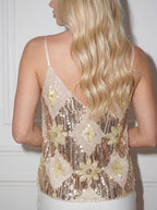 Bella embellished Top - gold