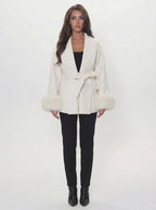 wool coat - weiß