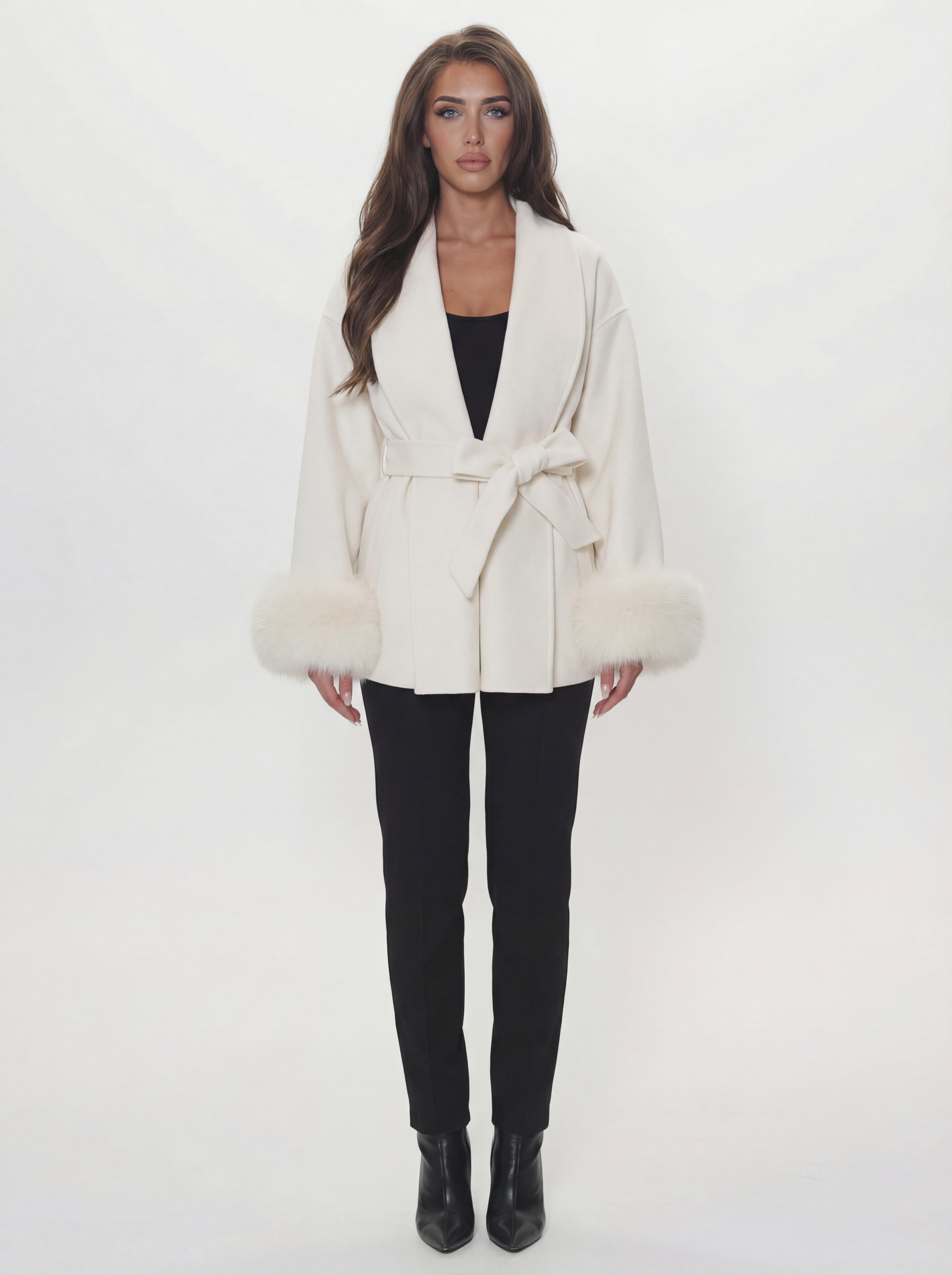 wool coat - weiß