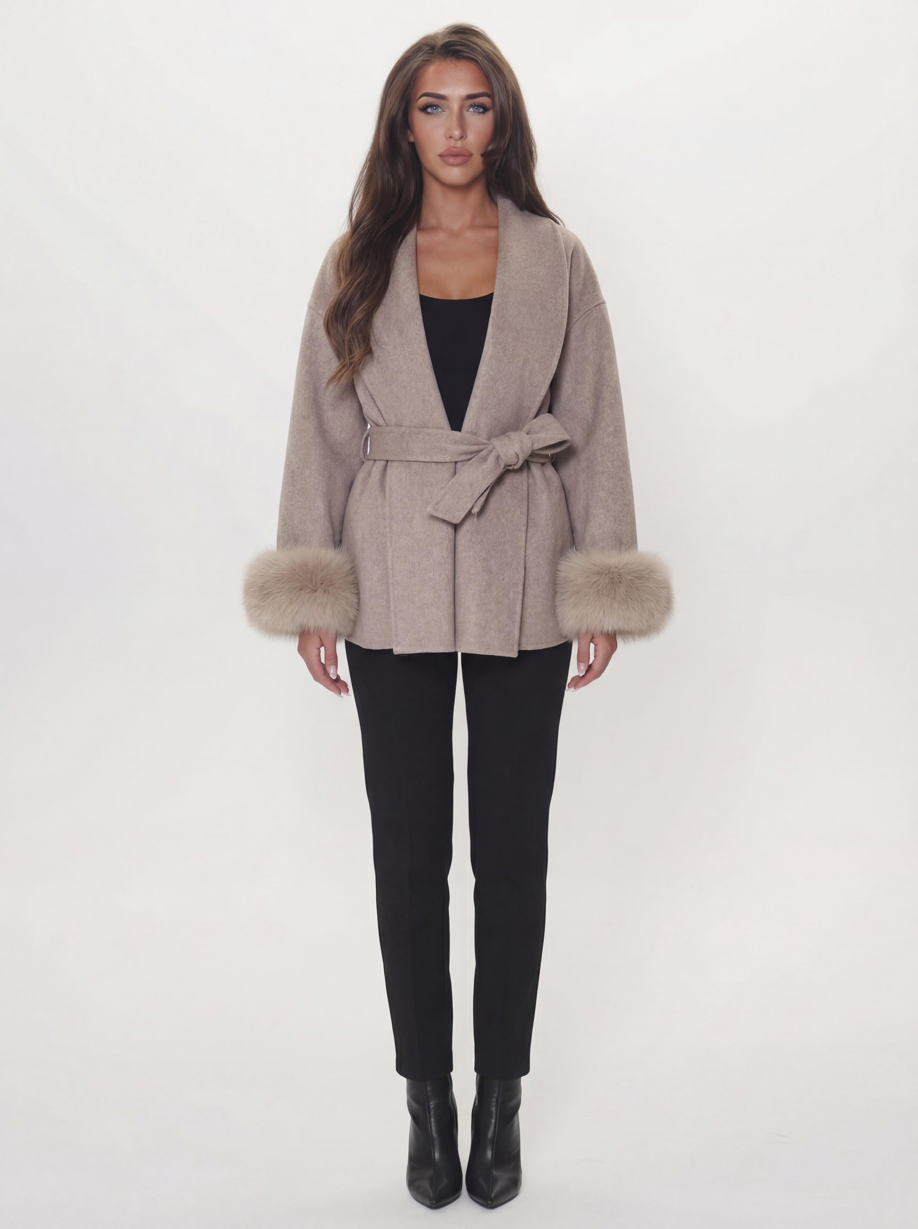 wool coat - taupe