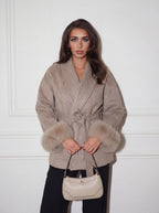 wool coat - taupe