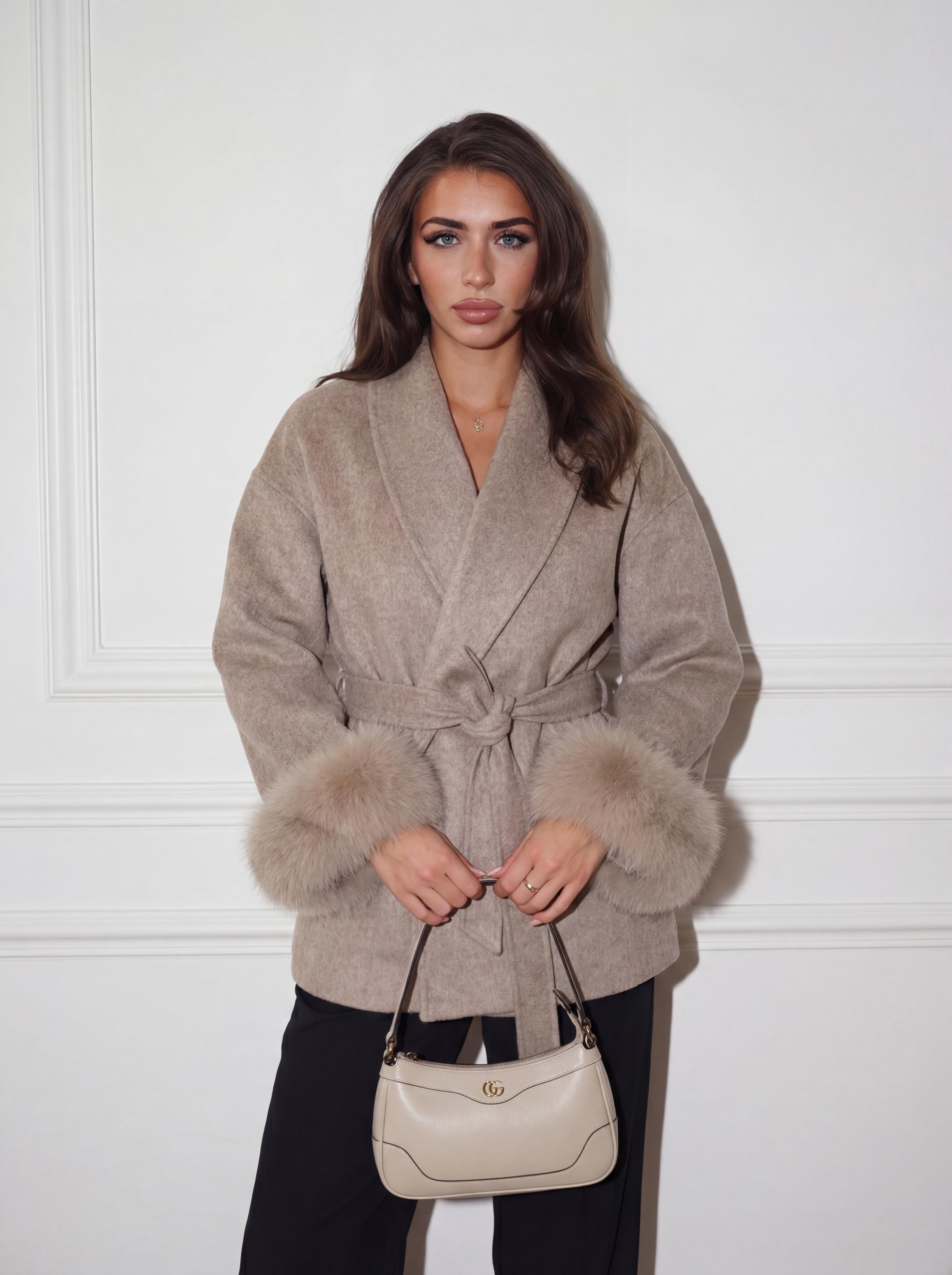 wool coat - taupe