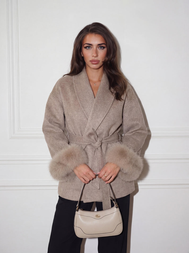 wool coat - taupe