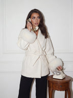 wool coat - weiß