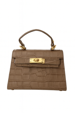 Musa Krokodil-Effekt Echtleder Handtasche 19cm – Italienische Eleganz, Vielseitig & Chic