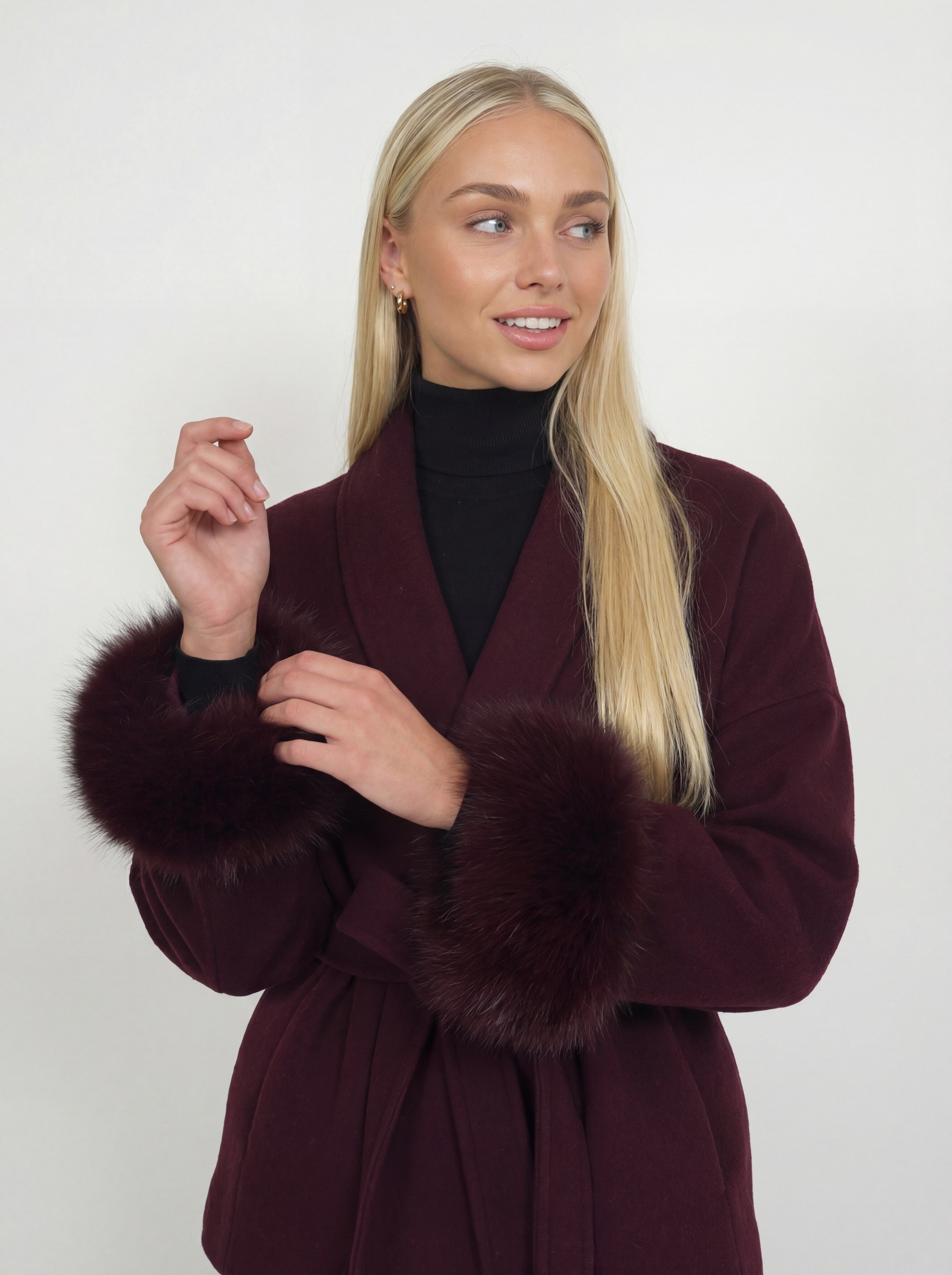 wool coat - burgundyrot