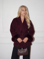 wool coat - burgundyrot