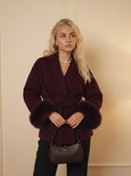 wool coat - burgundyrot