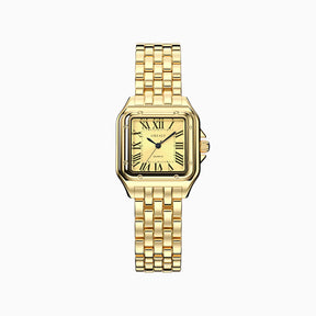 VILMARIE Lumière elegante Edelstahl Armbanduhr für Damen in Gold