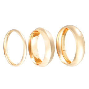 Glamouröses 3er Armreifen Set Gold Hochglanzpoliert Hypoallergener Schmuck Damen