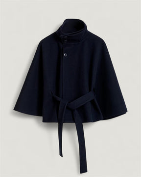 Elegantes Montmartre Cape aus weichem Wollmix mit Cape-Ärmeln und Gürtel