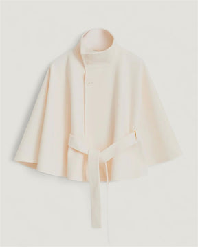 Elegantes Montmartre Cape aus weichem Wollmix mit Cape-Ärmeln und Gürtel