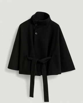 Elegantes Montmartre Cape aus weichem Wollmix mit Cape-Ärmeln und Gürtel