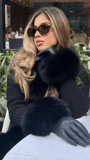 Eleganter Damen Strick-Cardigan mit luxuriösem Kunstfell, Taillengürtel & Feinstrick