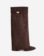 Lavista Suede Kniehohe Stiefel Dunkelbraun