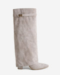 Lavista Kniehohe Wildlederstiefel in Taupe mit schickem verstecktem Absatz