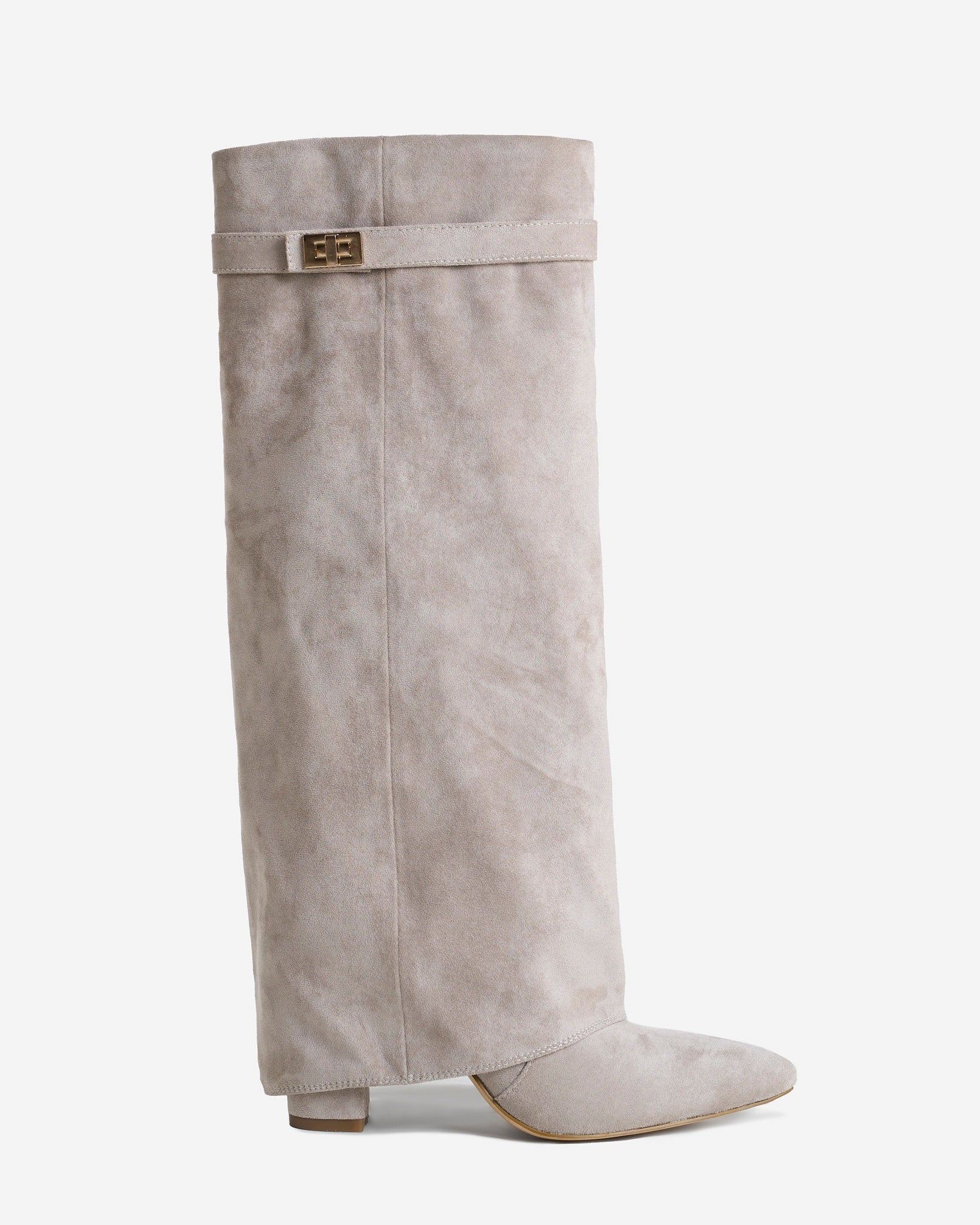Lavista Kniehohe Wildlederstiefel in Taupe mit schickem verstecktem Absatz
