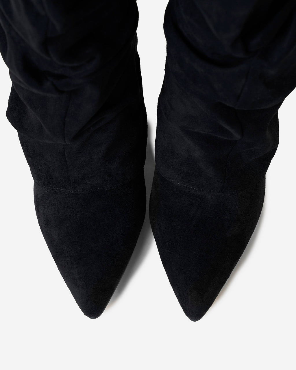 Lavista Kniehohe Slouchy Wildlederstiefel Schwarz mit verstecktem Absatz Èdyisa