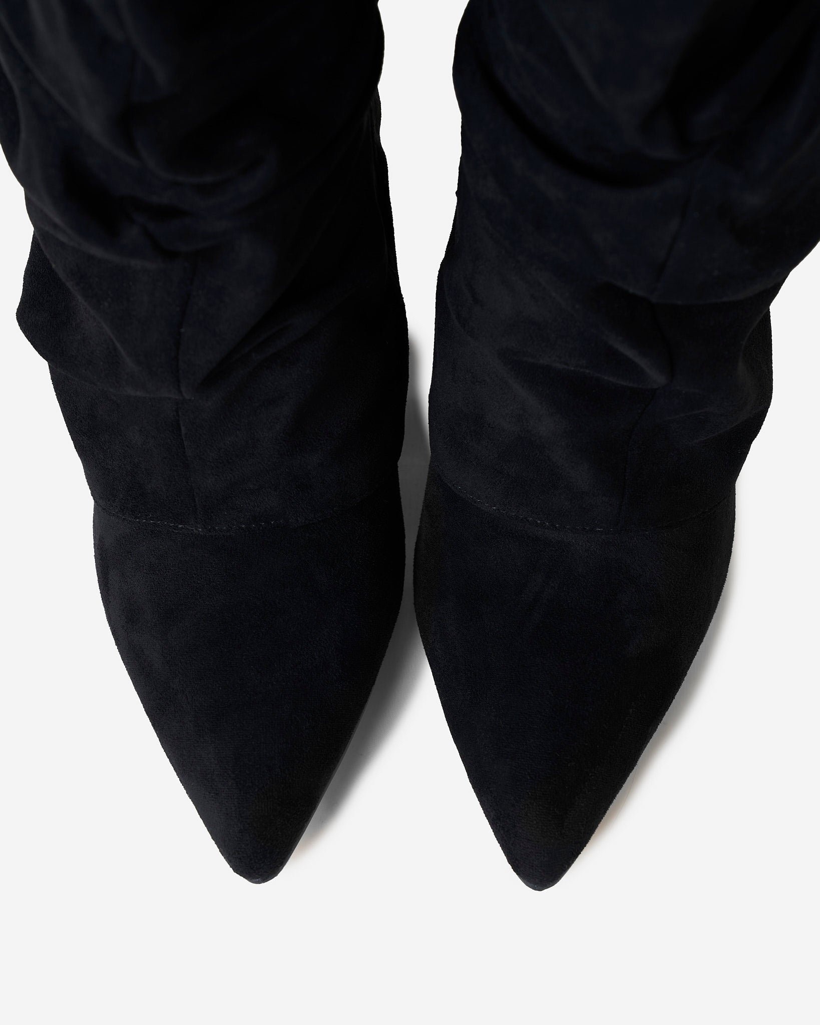 Lavista Kniehohe Slouchy Wildlederstiefel Schwarz mit verstecktem Absatz Èdyisa