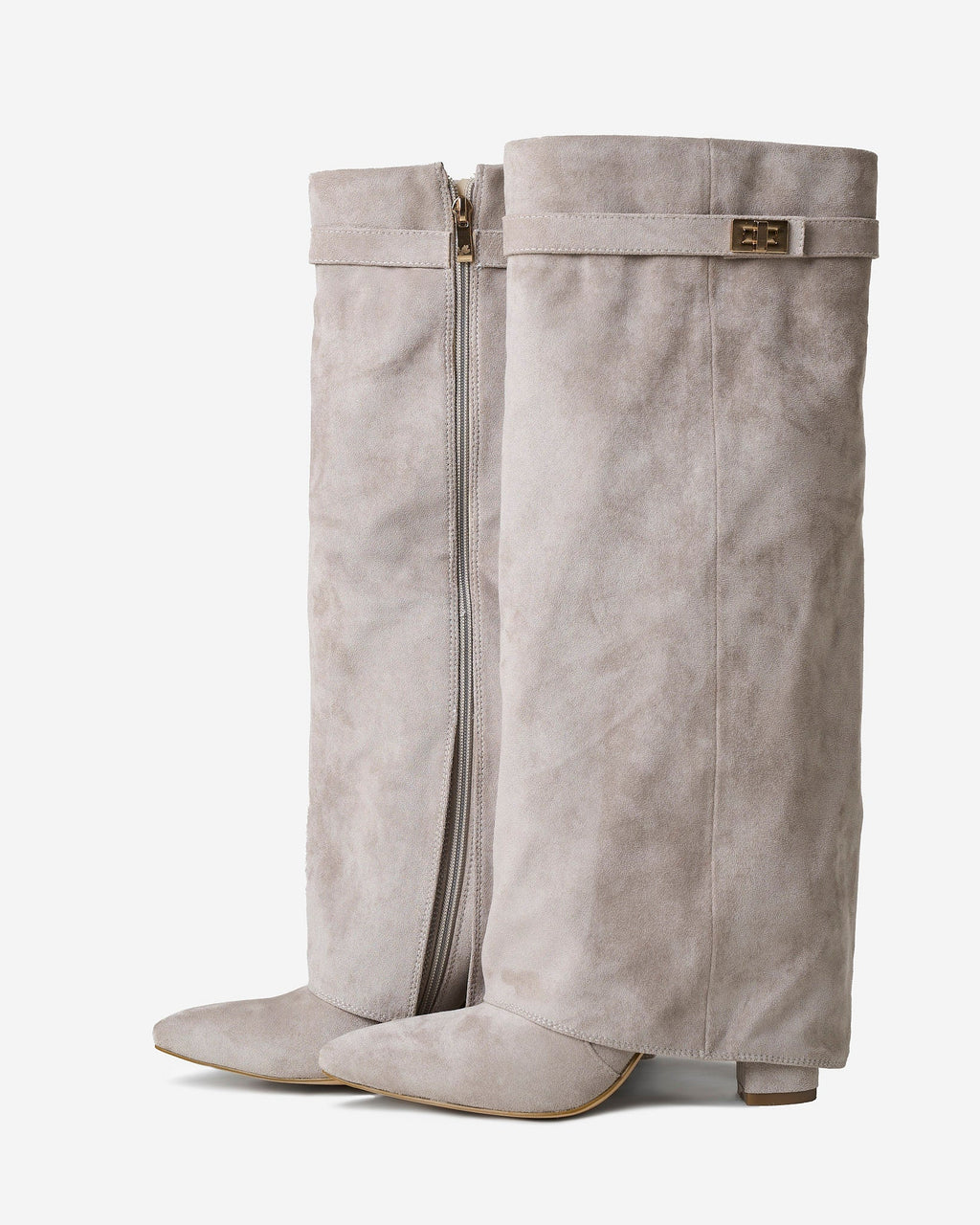 Lavista Kniehohe Wildlederstiefel in Taupe mit schickem verstecktem Absatz
