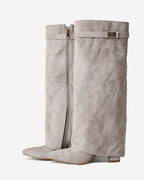 Lavista Kniehohe Wildlederstiefel in Taupe mit schickem verstecktem Absatz