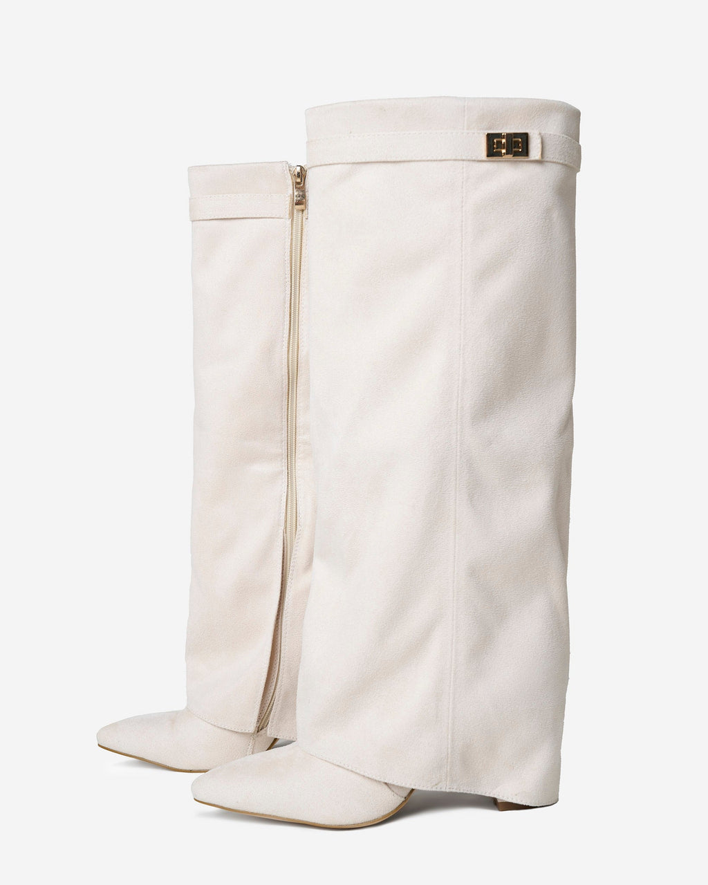 Lavista Suede Kniehohe Stiefel Creme