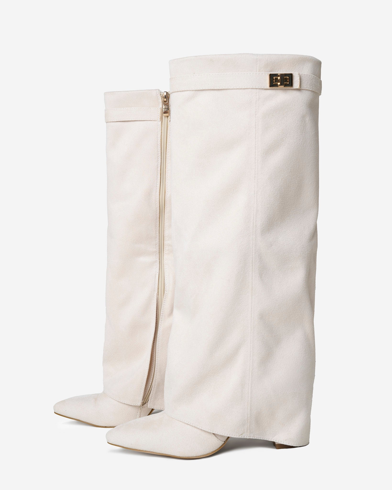 Lavista Suede Kniehohe Stiefel Creme