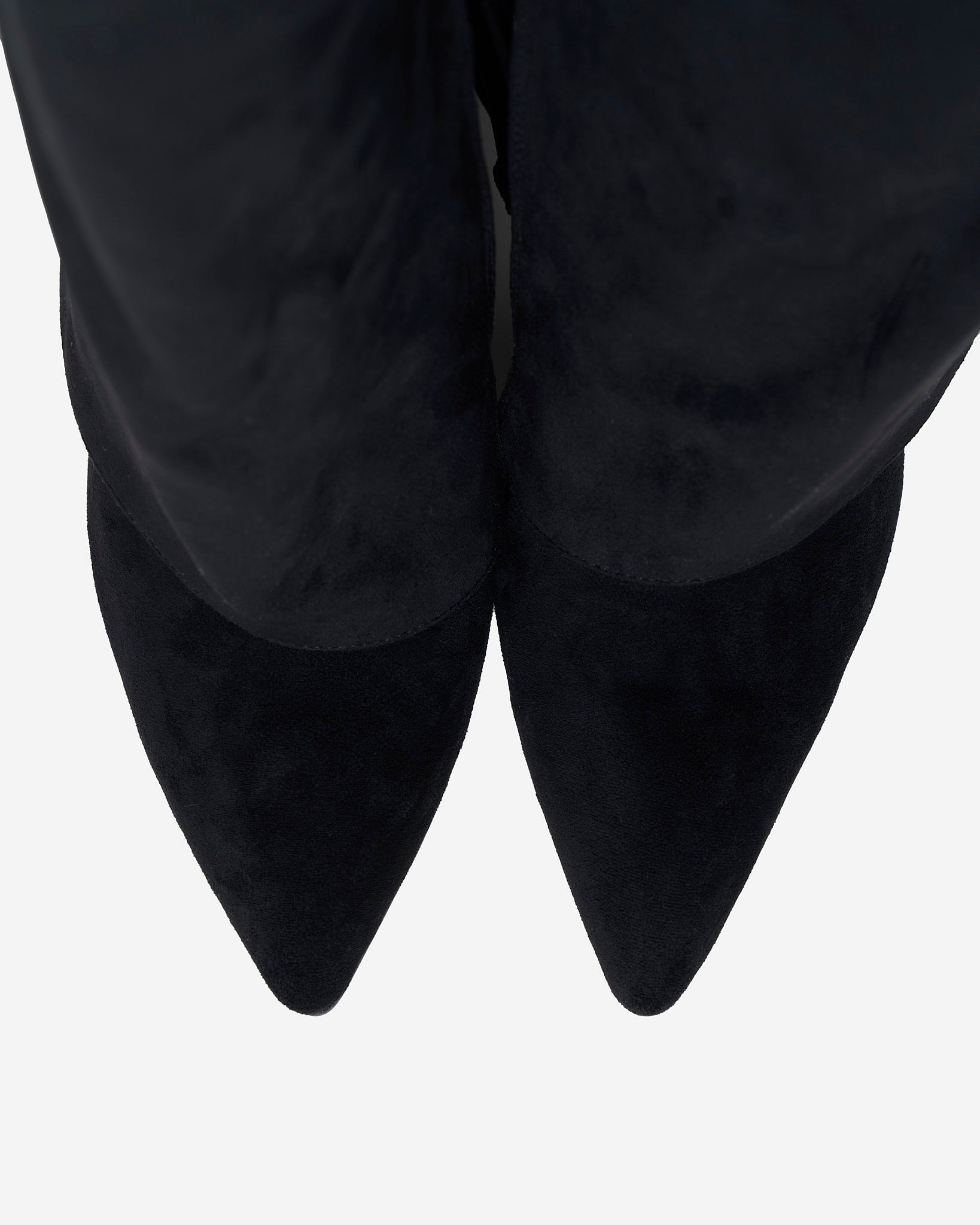 Lavista Kniehohe Wildlederstiefel Schwarz mit Umschlag und schicker Schnalle