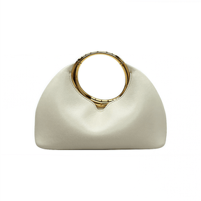 Elegante Goldring Clutch Bag für Damen – Minimalistisch, Abendtasche, Aprikót