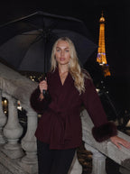 wool coat - burgundyrot
