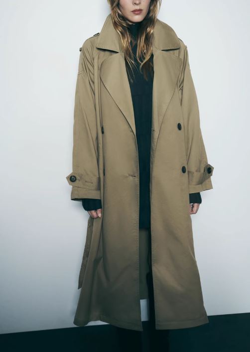Eleganter Damen Trenchcoat Lang Klassisch: Vielseitiger Übergangs Mantel mit Gürtel