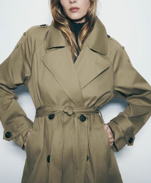 Eleganter Damen Trenchcoat Lang Klassisch: Vielseitiger Übergangs Mantel mit Gürtel