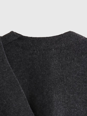 Marais Eleganter Kurzmantel mit Integriertem Schal – Weicher Doubleface Strick Cape