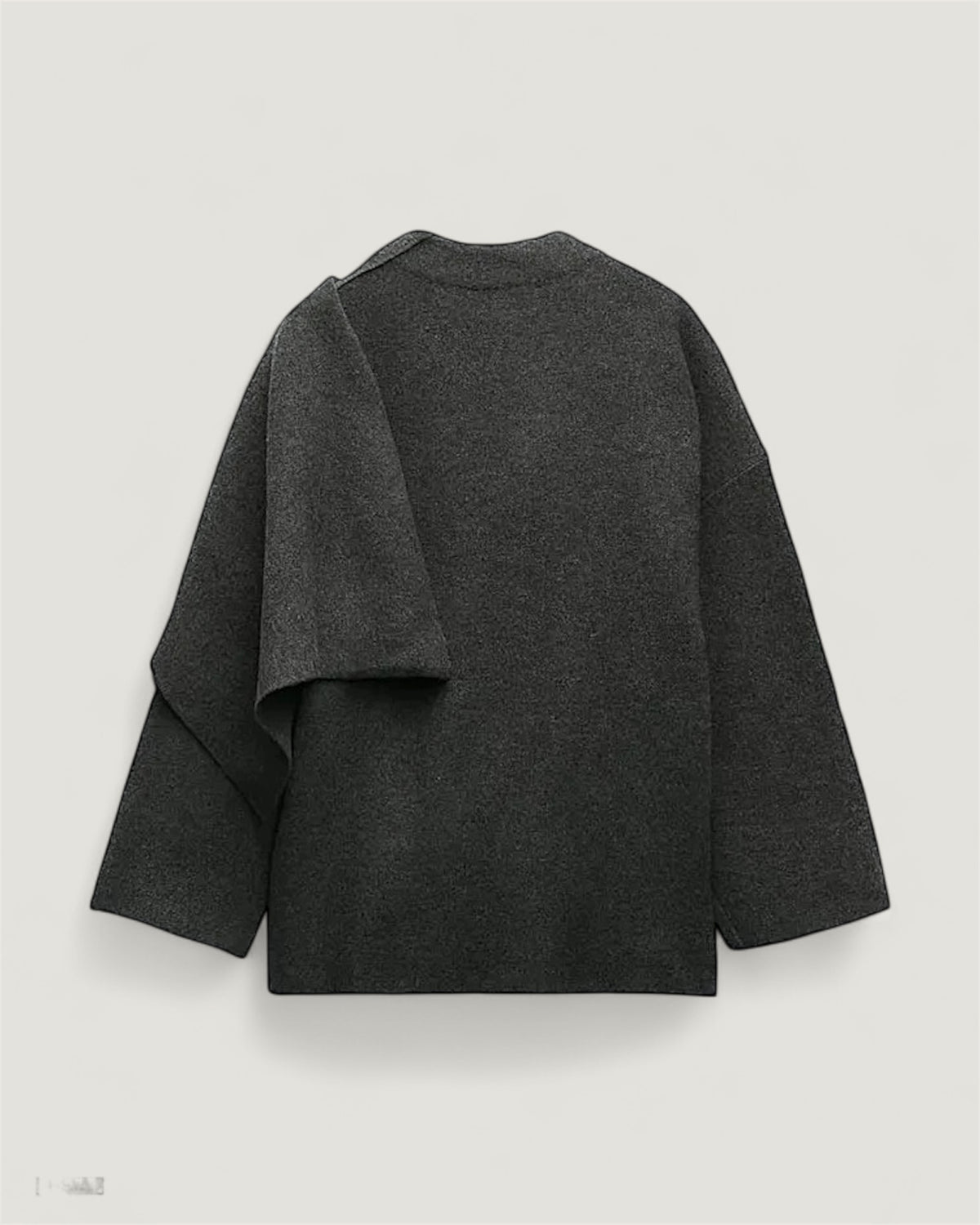 Marais Eleganter Kurzmantel mit Integriertem Schal – Weicher Doubleface Strick Cape